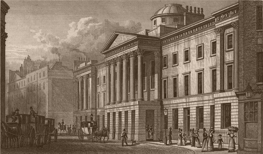 St. Paul's School. London. SHEPHERD 1828 old antique vintage print picture